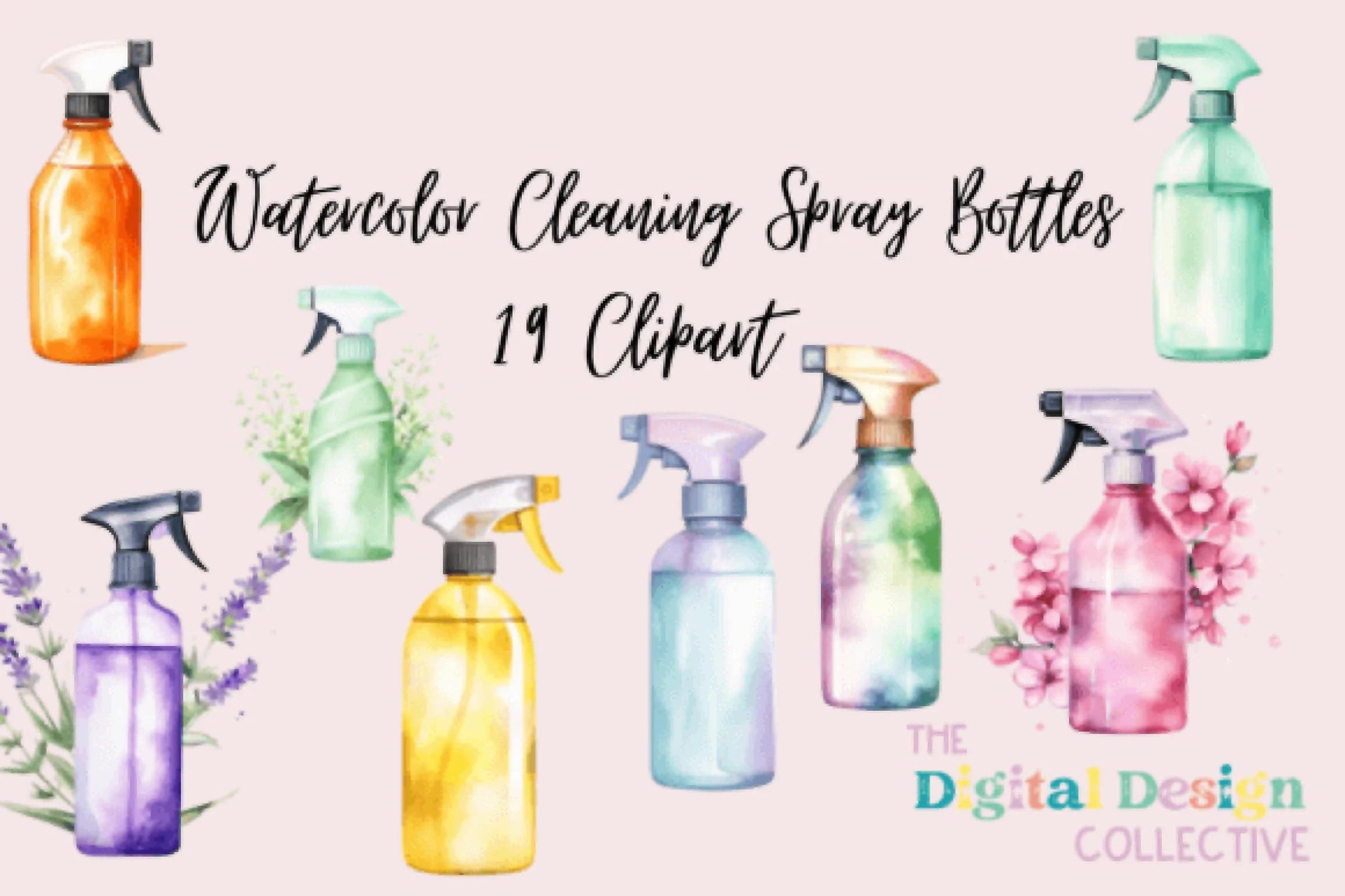 Eco-Friendly Cleaning Spray Bottles Clipart Bundle - CraftNest - Digital Crafting and Art