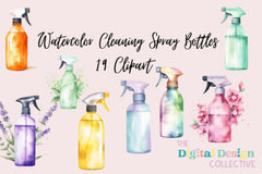 Eco-Friendly Cleaning Spray Bottles Clipart Bundle - CraftNest - Digital Crafting and Art