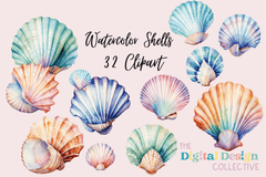 Colorful Seashells Clipart Bundle - CraftNest - Digital Crafting and Art