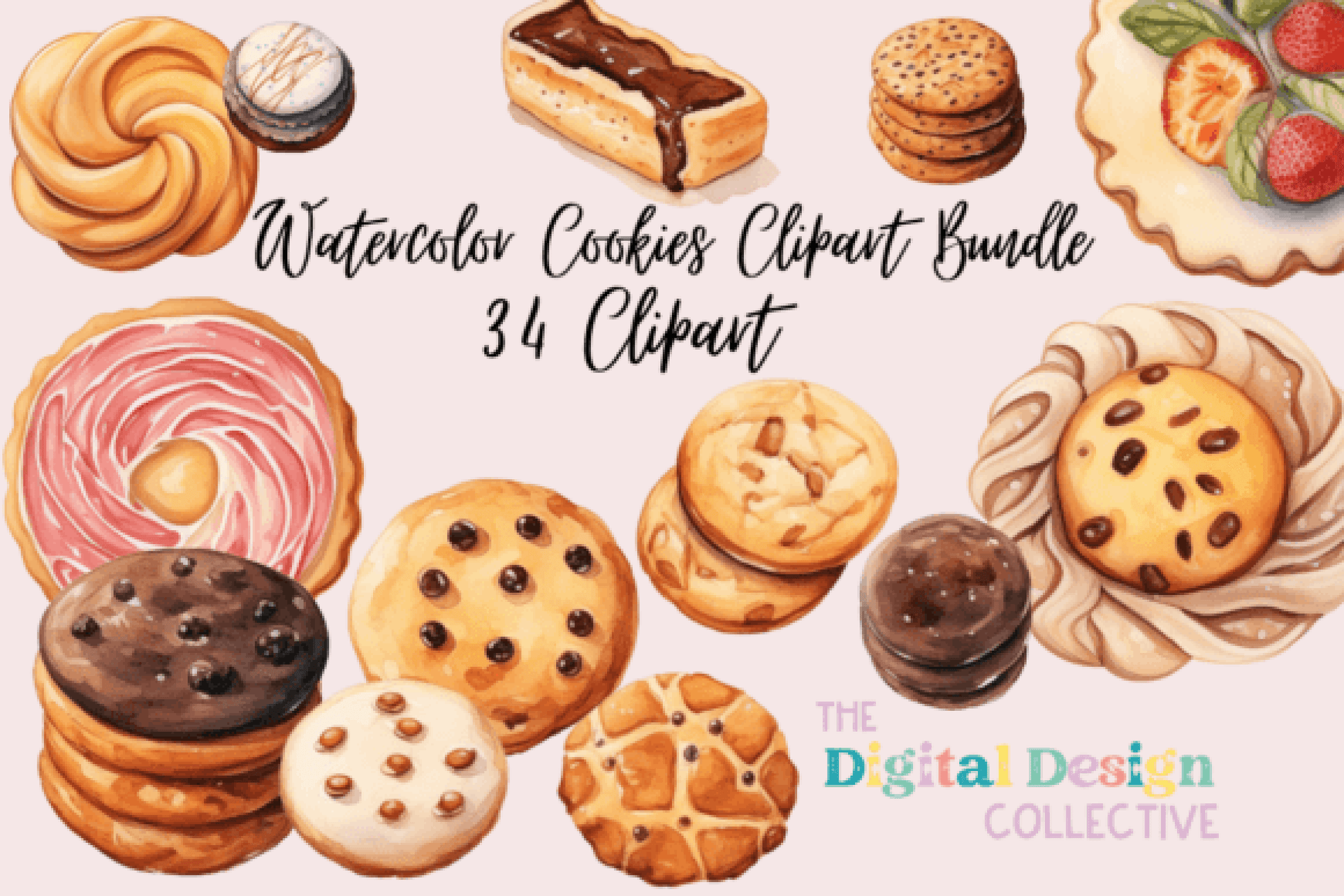 Watercolor Cookies Clipart Bundle - CraftNest - Digital Crafting and Art