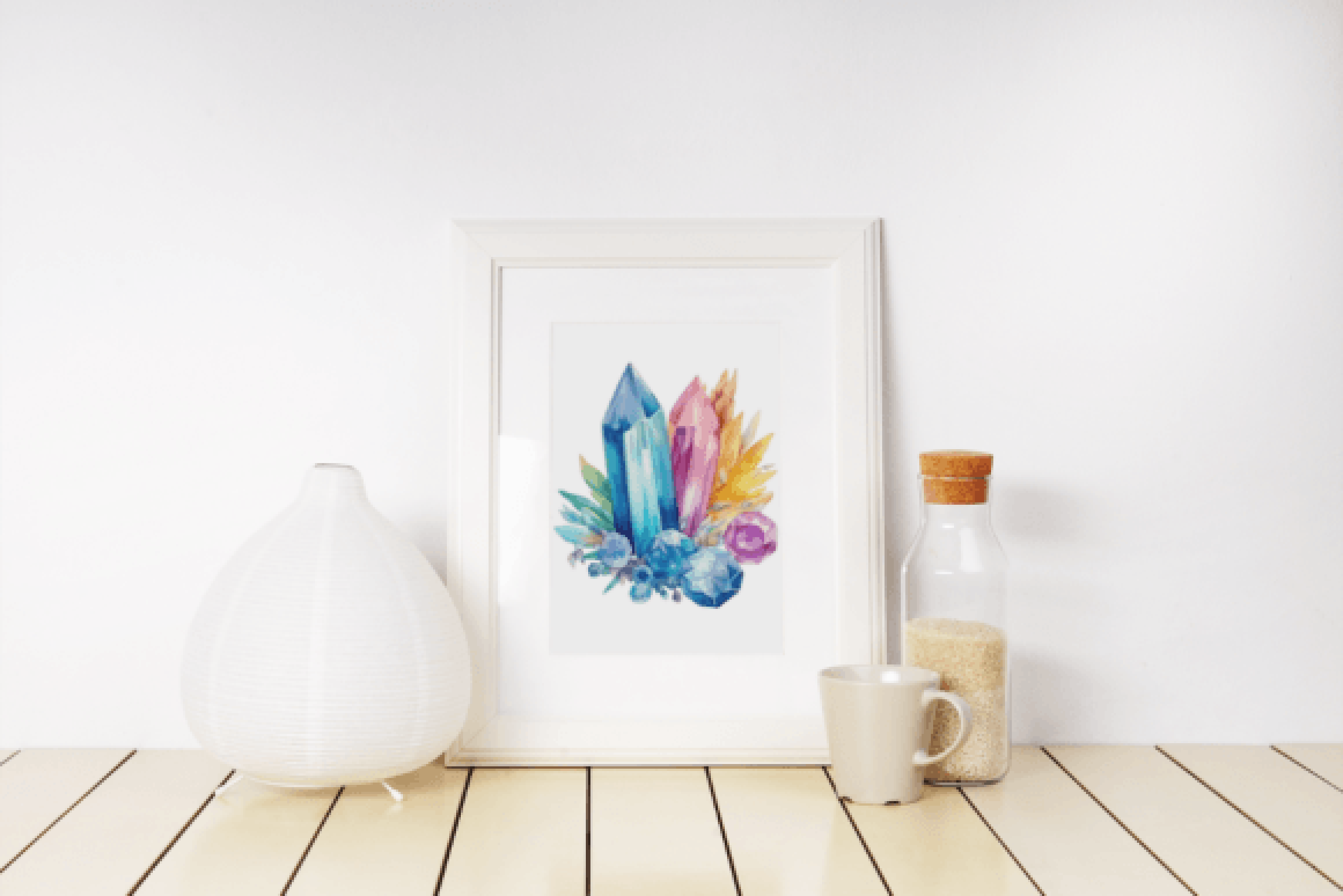 Elegant Crystal Floral Clipart Bundle