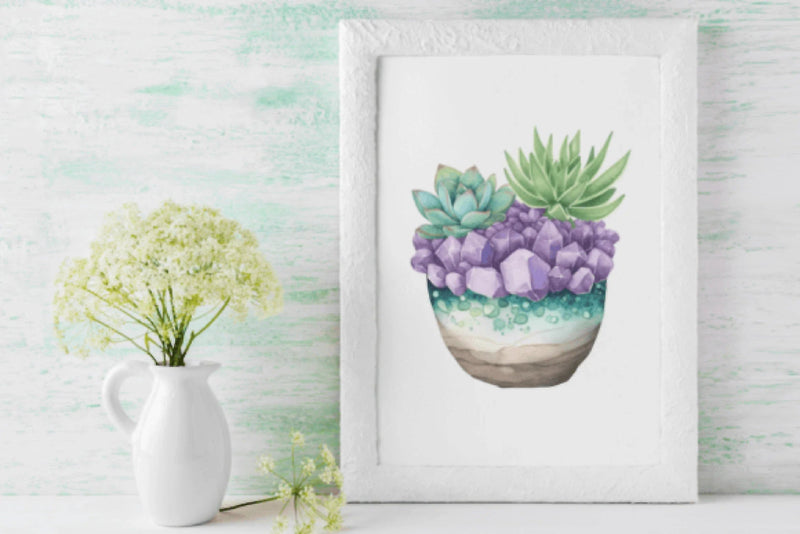 Crystal Succulent Clipart Bundle - CraftNest - Digital Crafting and Art