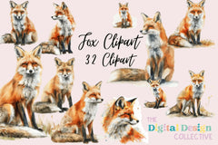 Adorable Fox Clipart Bundle - CraftNest - Digital Crafting and Art