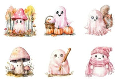 Cute Pink Ghost Clipart Bundle - CraftNest - Digital Crafting and Art