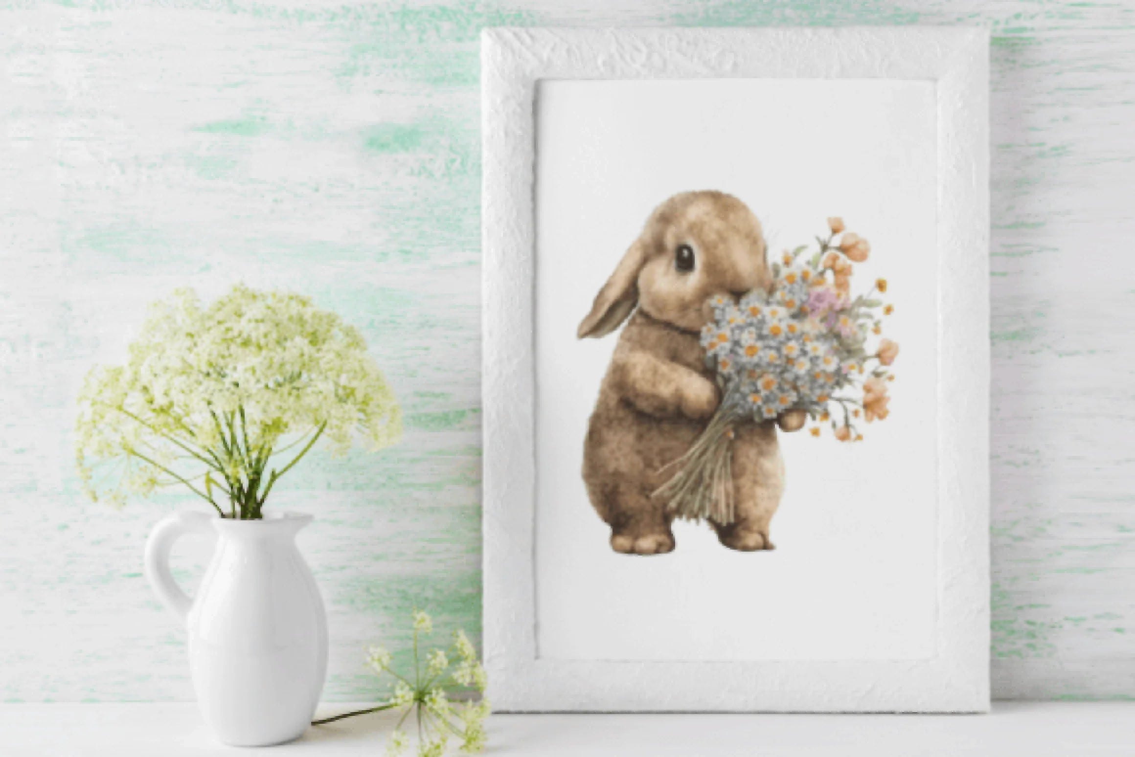 Easter Bunny Flower Clipart Bundle - CraftNest - Digital Crafting and Art