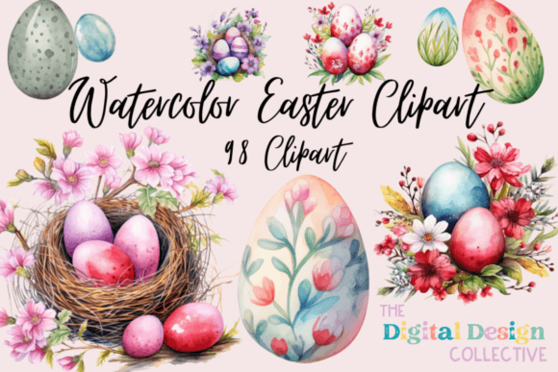 Colorful Easter Eggs Clipart Bundle - CraftNest - Digital Crafting and Art