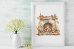 Cozy Autumn Fireplace Clipart Bundle - CraftNest - Digital Crafting and Art