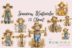 Charming Fall Scarecrow Clipart Bundle - CraftNest - Digital Crafting and Art