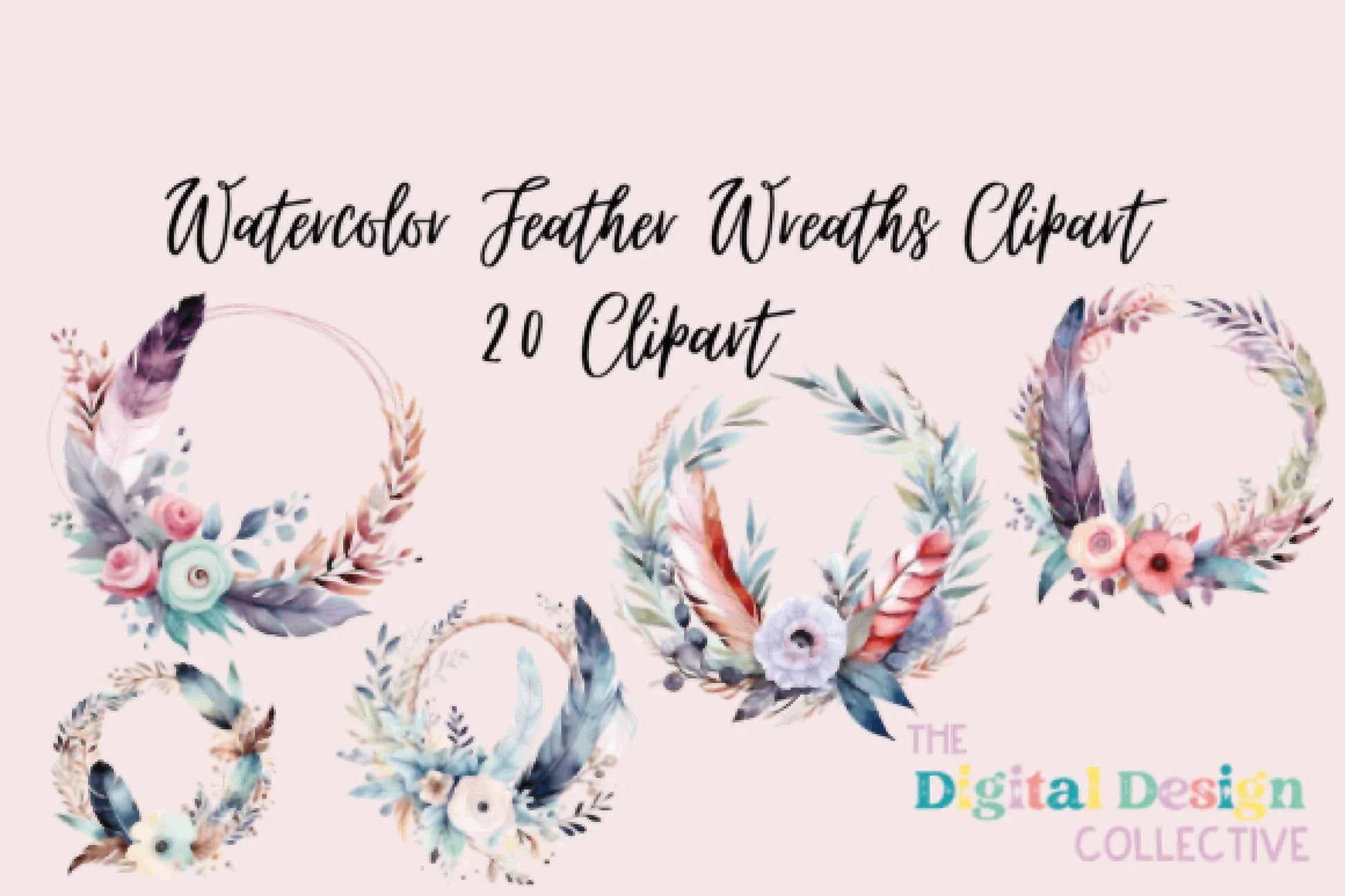 Feather Wreaths Clipart Bundle - CraftNest - Digital Crafting and Art