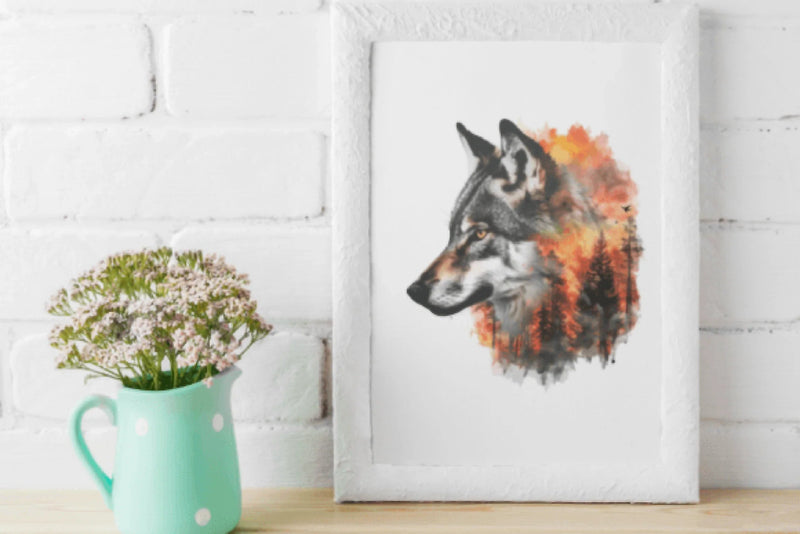 Vibrant Fire Wolves Clipart Bundle - CraftNest - Digital Crafting and Art