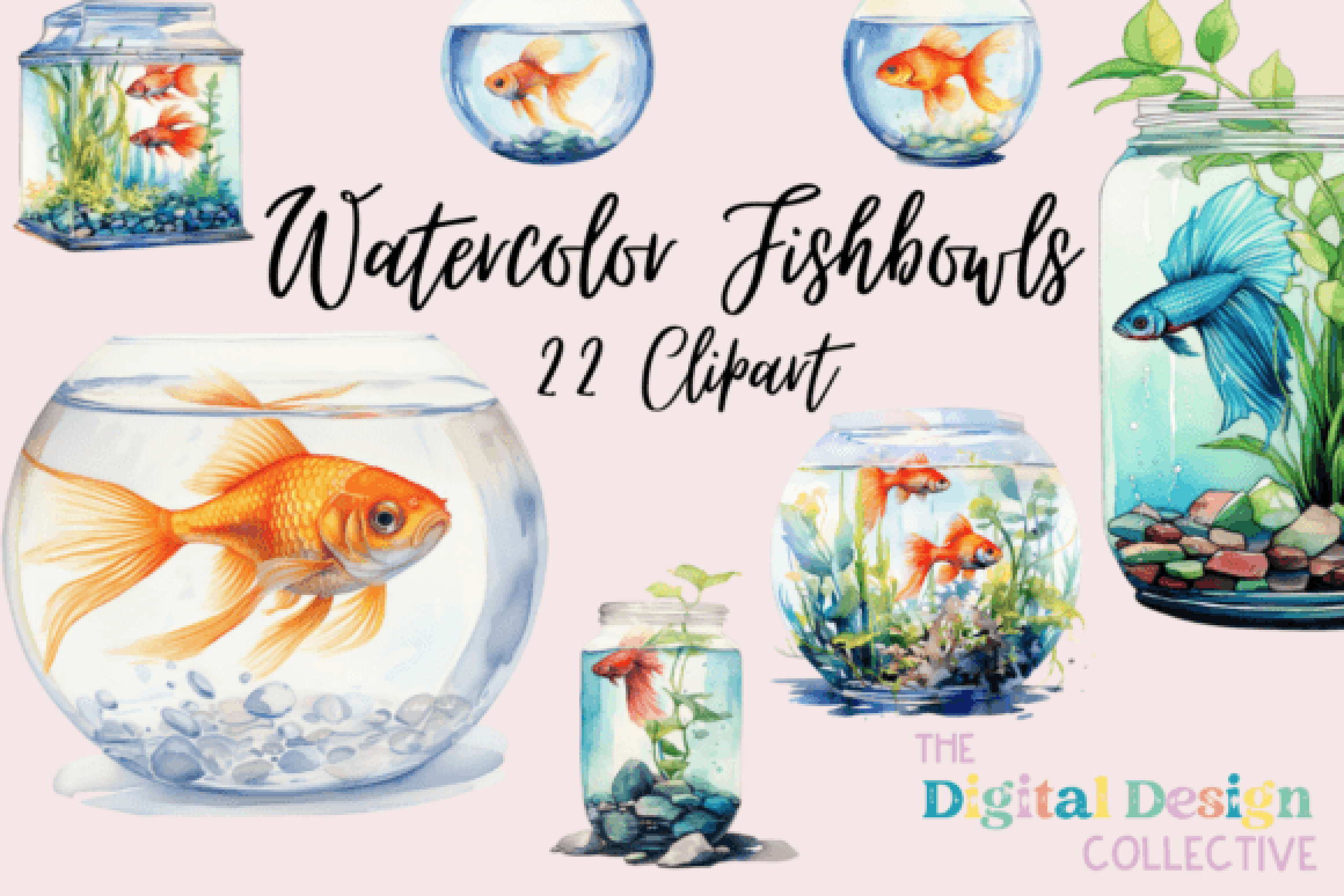 Fish Bowl Clipart Bundle - CraftNest - Digital Crafting and Art