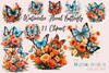 Floral Butterfly Clipart Bundle