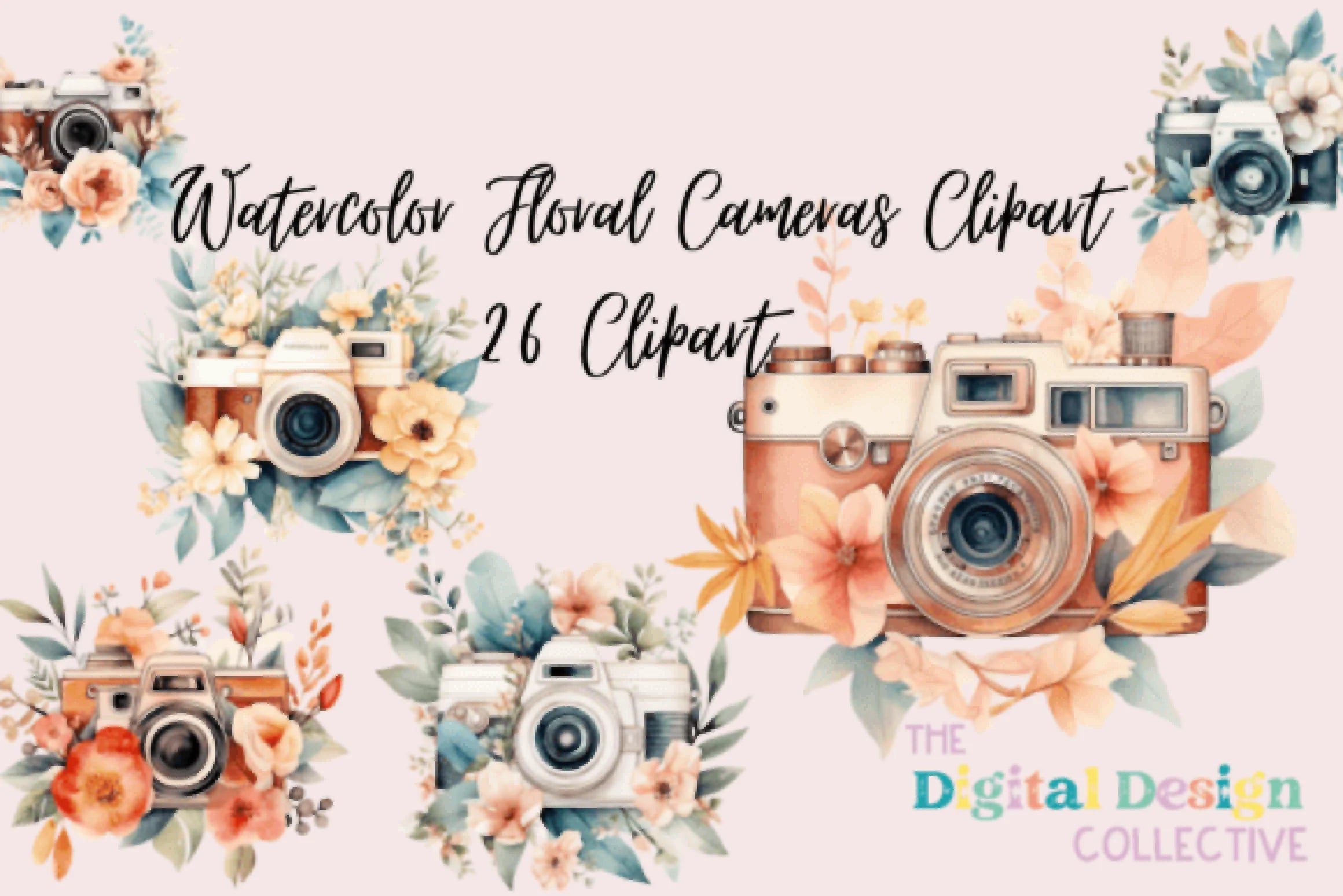 Floral Cameras Clipart Bundle - CraftNest - Digital Crafting and Art