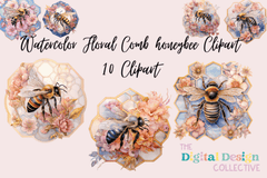 Floral Honeybee Comb Clipart Bundle - CraftNest - Digital Crafting and Art