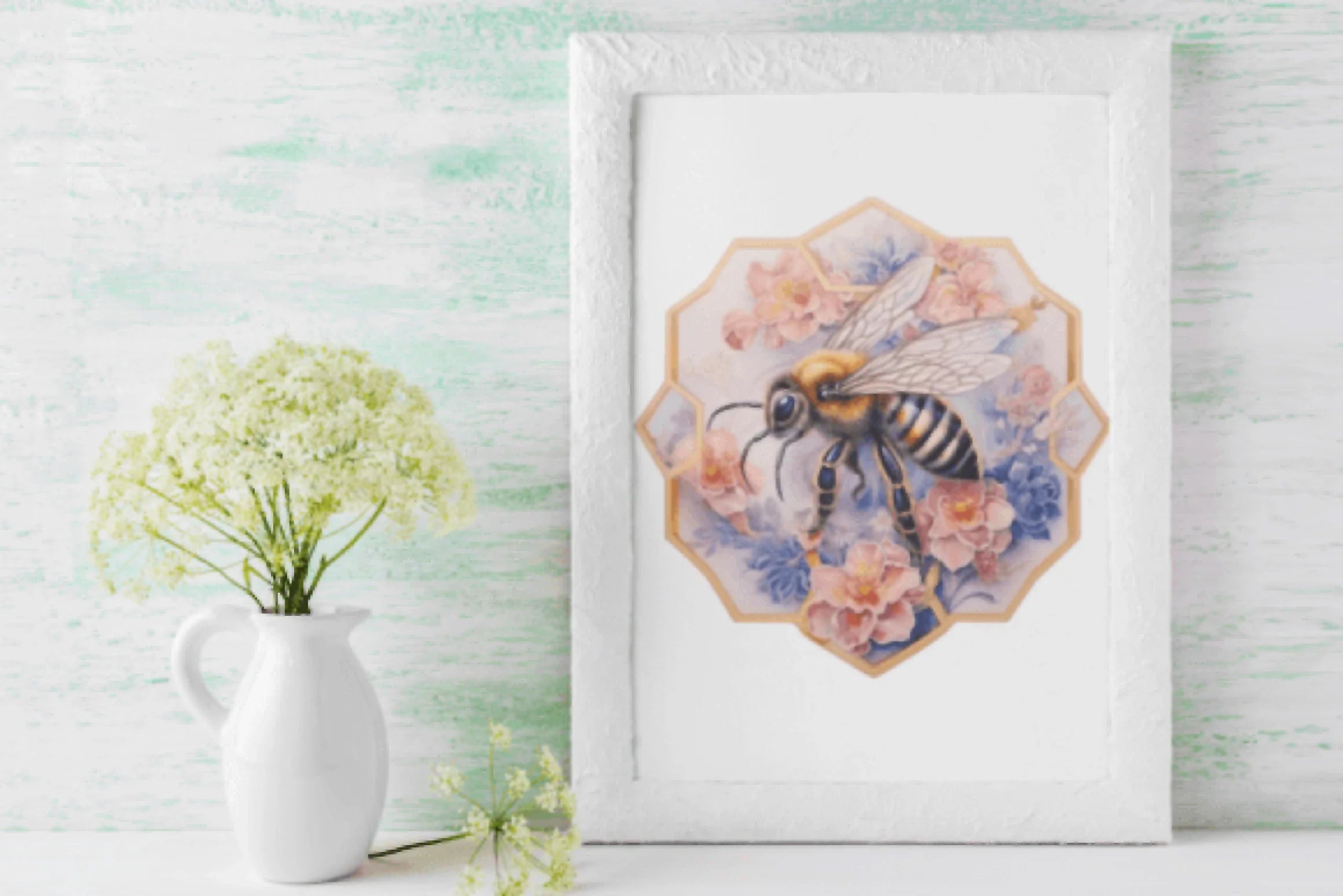 Floral Honeybee Comb Clipart Bundle - CraftNest - Digital Crafting and Art