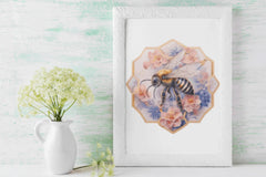 Floral Honeybee Comb Clipart Bundle - CraftNest - Digital Crafting and Art
