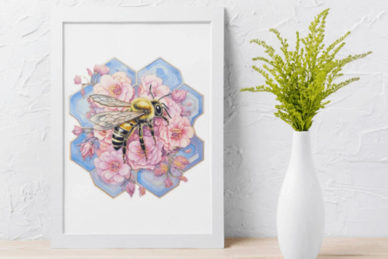 Floral Honeybee Comb Clipart Bundle - CraftNest - Digital Crafting and Art