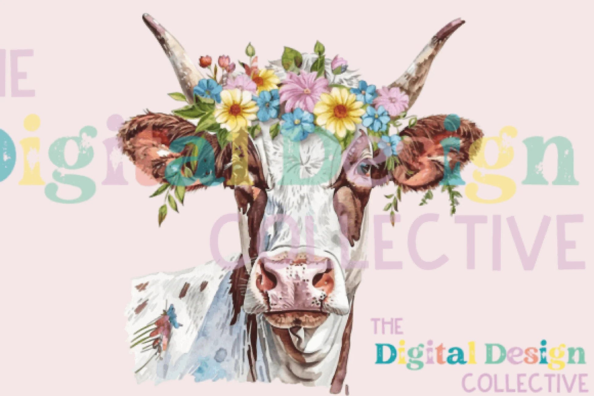 Floral Highland Cow Clipart Bundle - CraftNest - Digital Crafting and Art