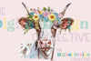 Floral Highland Cow Clipart Bundle