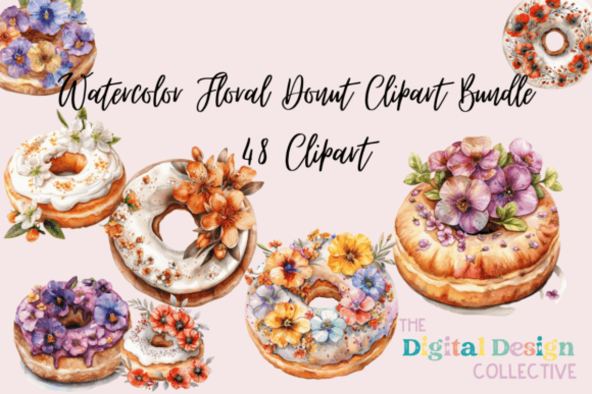 Floral Donut Clipart Bundle - CraftNest - Digital Crafting and Art