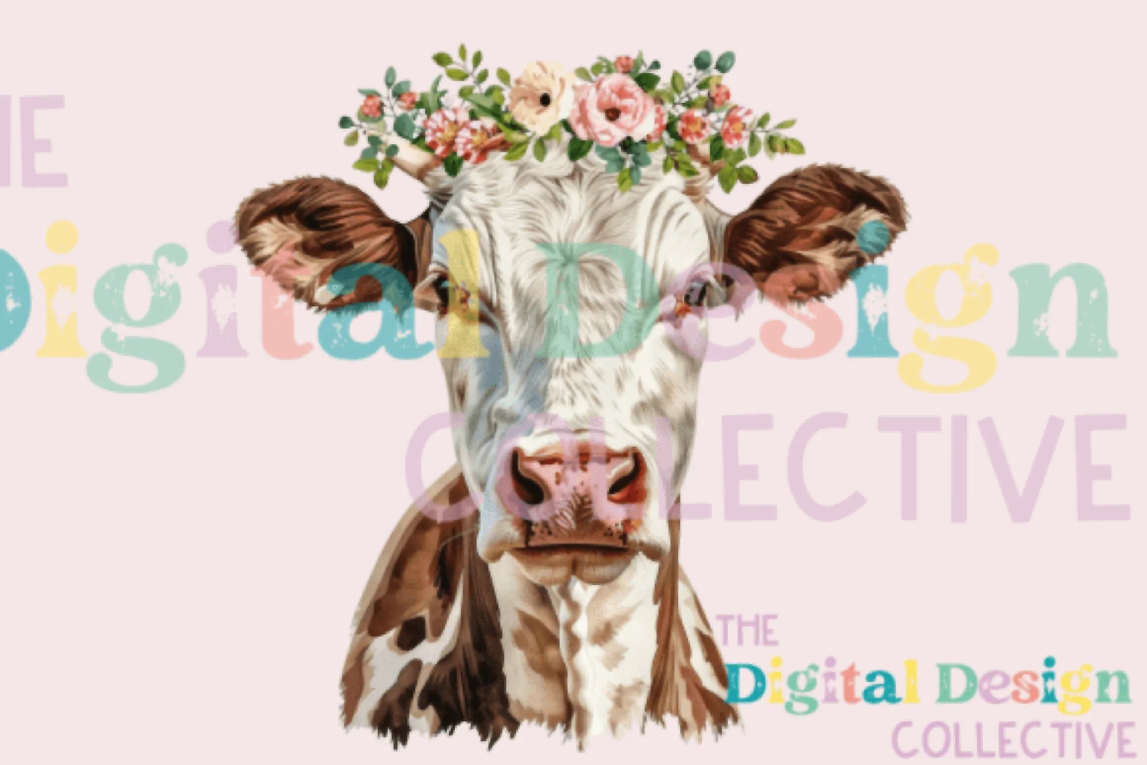 Floral Highland Cow Clipart Bundle - CraftNest - Digital Crafting and Art