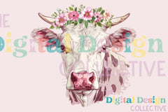 Floral Highland Cow Clipart Bundle - CraftNest - Digital Crafting and Art