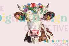 Floral Highland Cow Clipart Bundle - CraftNest - Digital Crafting and Art