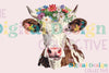 Floral Highland Cow Clipart Bundle
