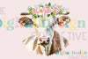 Floral Highland Cow Clipart Bundle