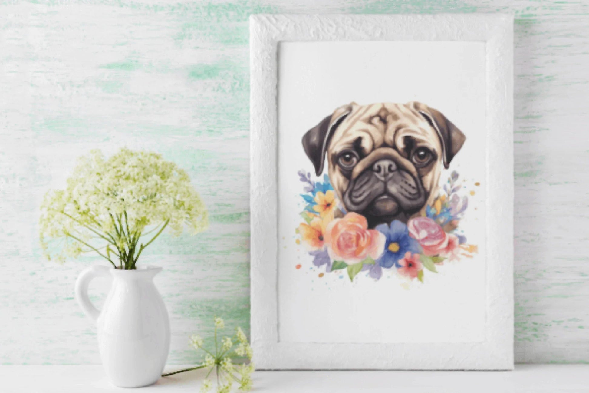 Adorable Floral Pug Designs - CraftNest - Digital Crafting and Art