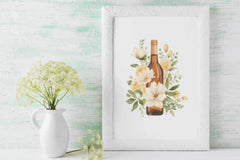 Elegant Floral Wine Clipart Bundle - CraftNest - Digital Crafting and Art