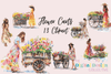 Flower Cart Clipart Bundle