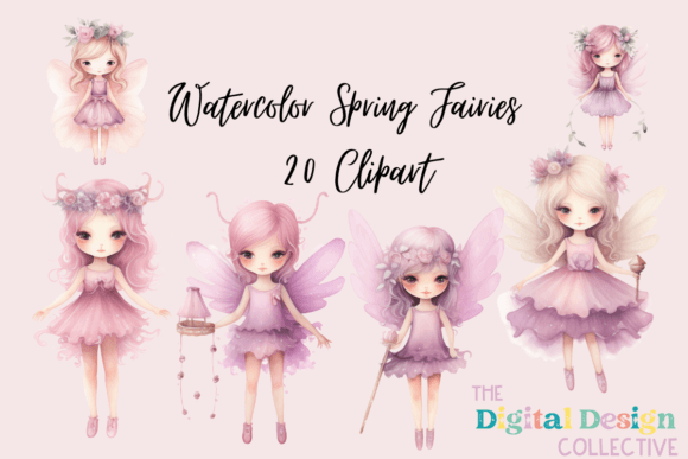 Garden Fairies Clipart Bundle