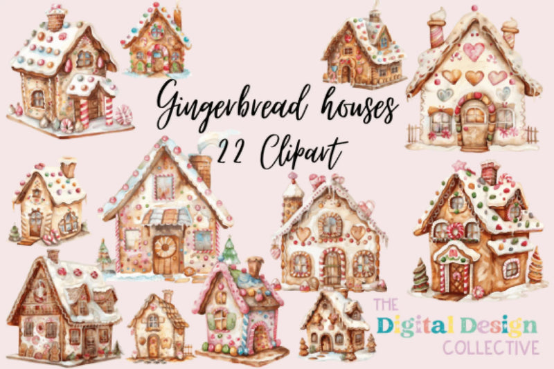 Gingerbread Houses Clipart Bundle - CraftNest - Digital Crafting and Art