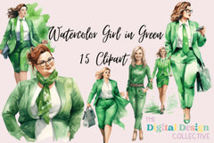 Girl in Green Clipart Bundle - CraftNest - Digital Crafting and Art