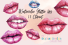 Glitter Lips Clipart Bundle