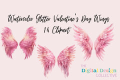 Glitter Valentine's Day Wings Clipart Bundle - CraftNest - Digital Crafting and Art