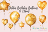 Golden Birthday Balloons Clipart Bundle