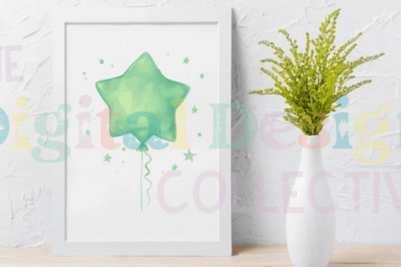 Green Birthday Balloons Clipart Bundle - CraftNest - Digital Crafting and Art