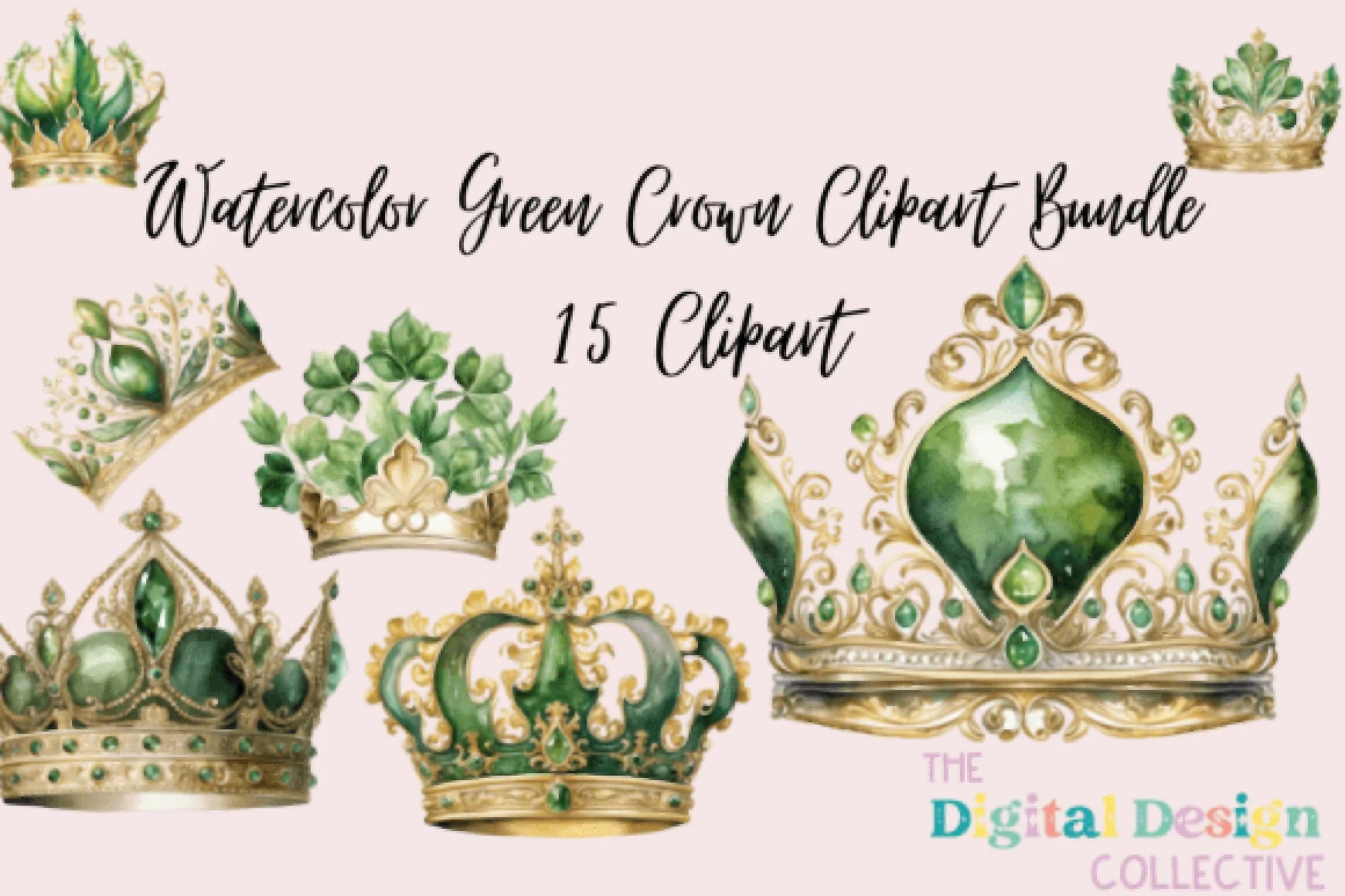 Green Crown Clipart Bundle - CraftNest - Digital Crafting and Art