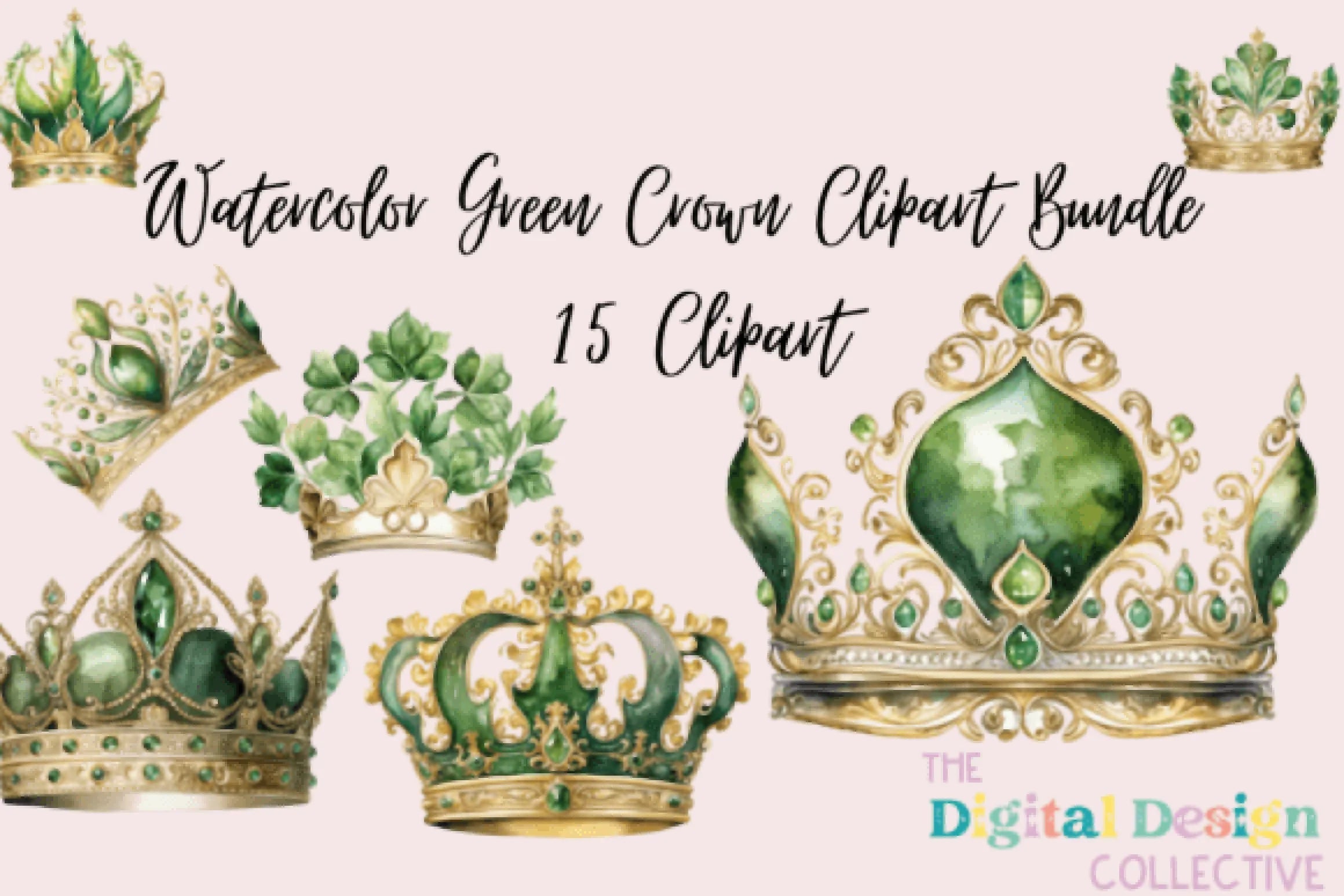 Green Crown Clipart Bundle - CraftNest - Digital Crafting and Art