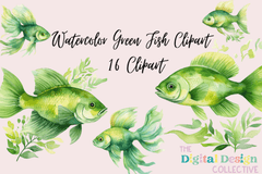 Green Fish Clipart Bundle - CraftNest - Digital Crafting and Art