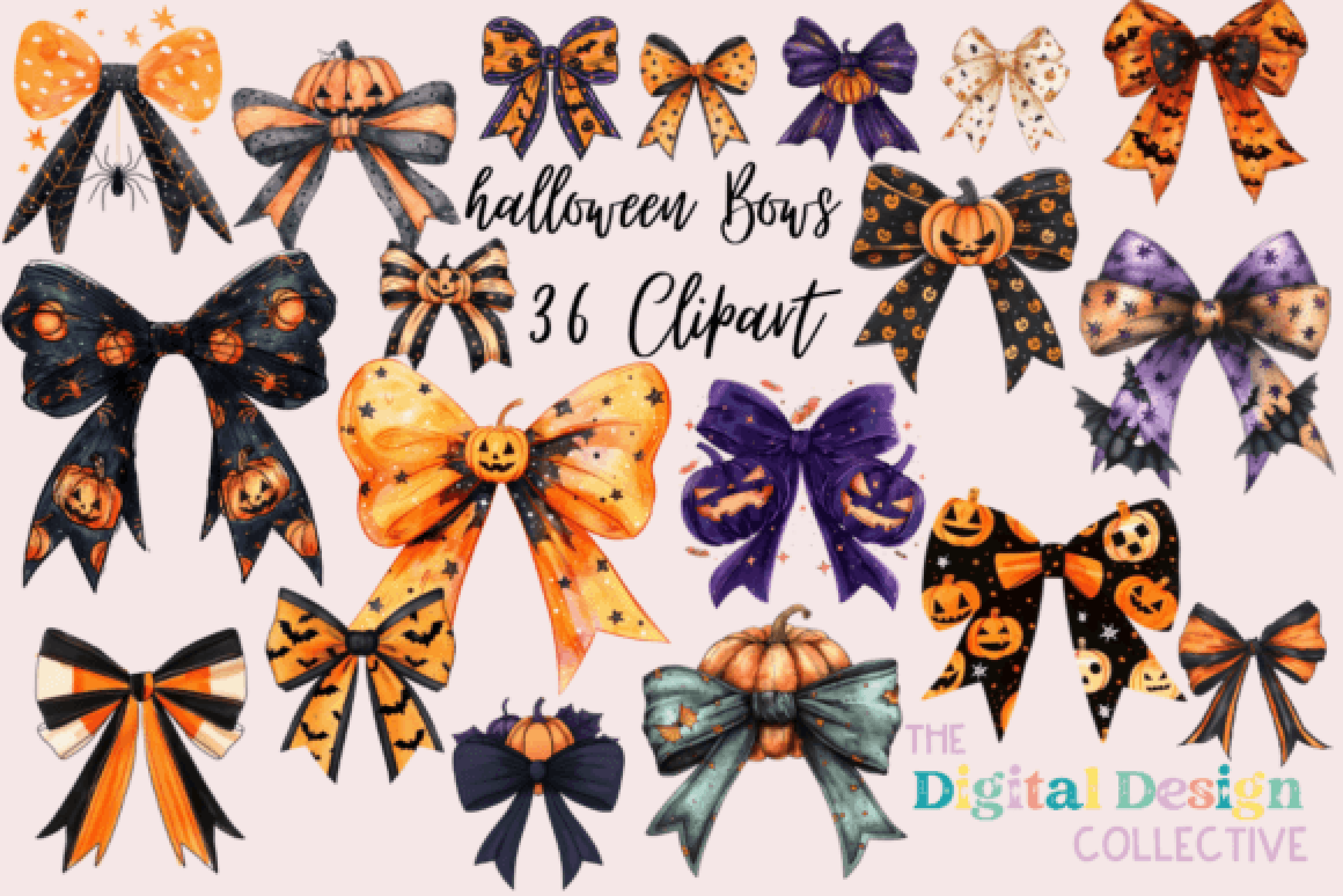 Halloween Coquette Bow Clipart Bundle - CraftNest - Digital Crafting and Art