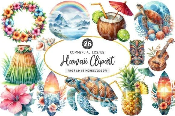 Hawaii Clipart Bundle 44 - CraftNest - Digital Crafting and Art