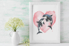 Heart Whales Clipart Bundle - CraftNest - Digital Crafting and Art