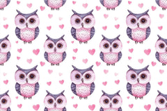 Charming Hearts Owl Digital Paper - CraftNest - Digital Crafting and Art