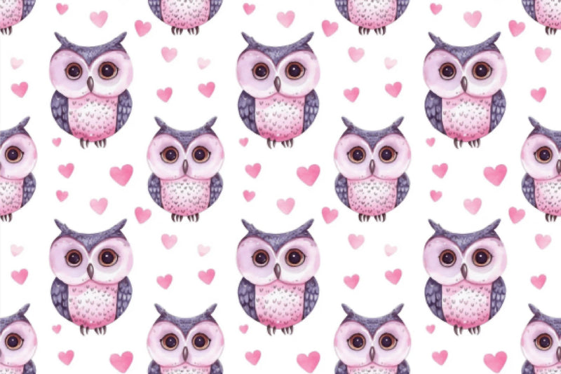 Charming Hearts Owl Digital Paper - CraftNest - Digital Crafting and Art