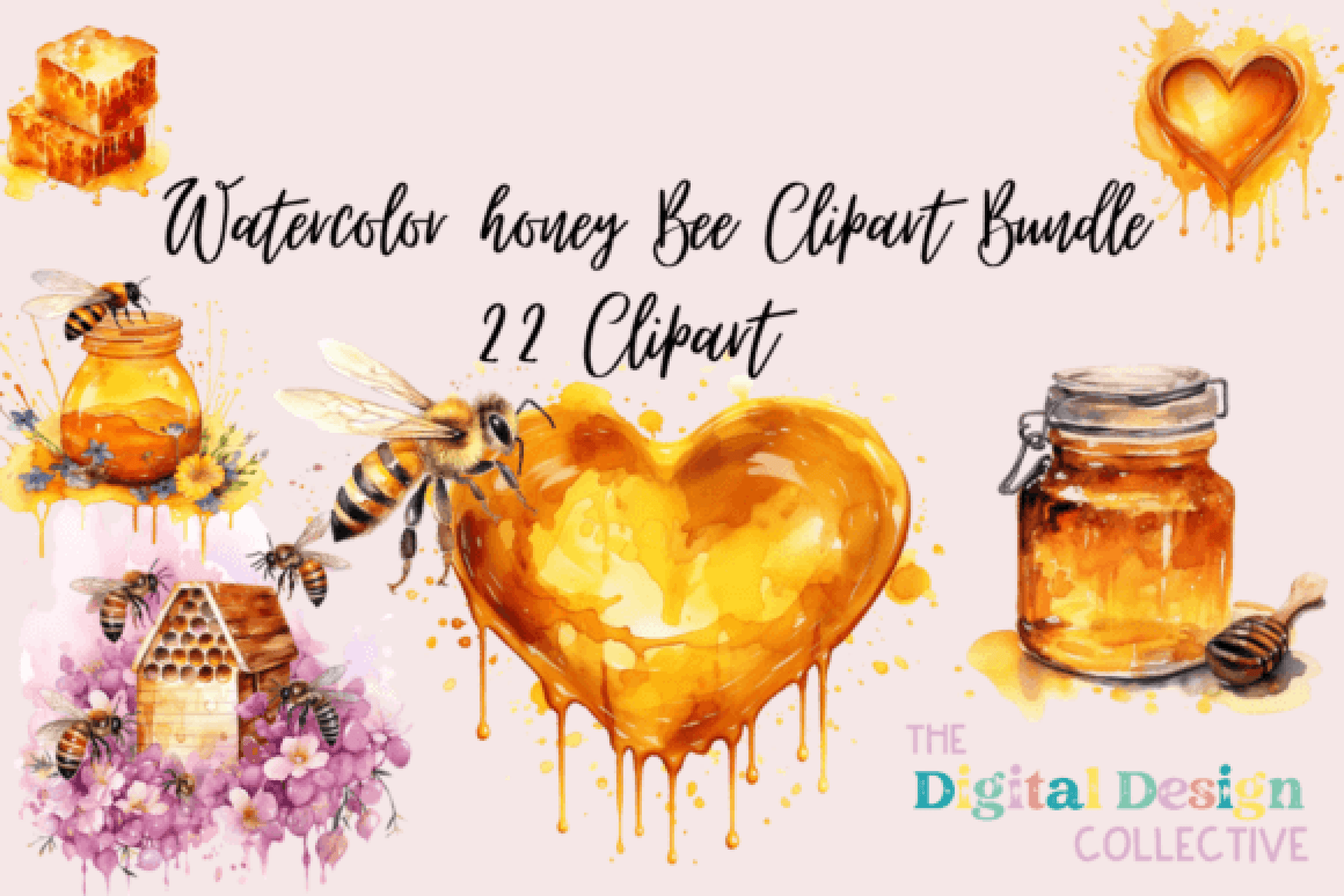 Honey Bee Clipart Bundle - CraftNest - Digital Crafting and Art