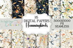 Vibrant Hummingbird Digital Patterns Collection - CraftNest - Digital Crafting and Art