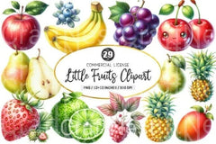 Little Fruits Clipart Bundle - CraftNest - Digital Crafting and Art